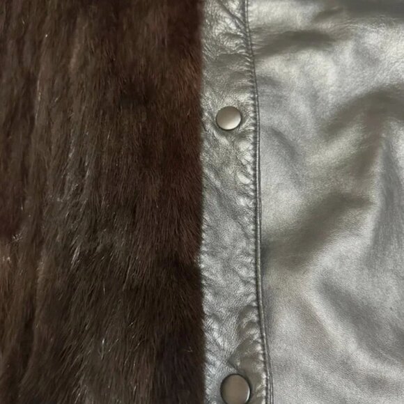 Vintage Women's Mink Fur Jacket Size M/L Elegant Dark Brown Mink Jacket - Picture 3 of 14